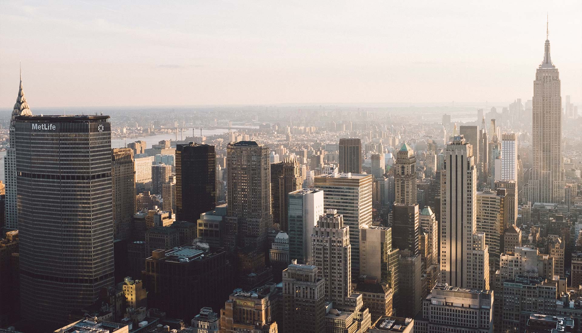 A view of the city from above.