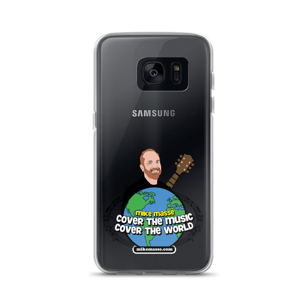 A samsung galaxy s 7 edge case with a man holding a guitar.